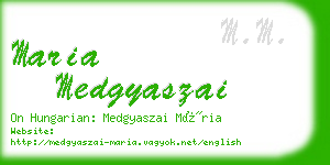 maria medgyaszai business card